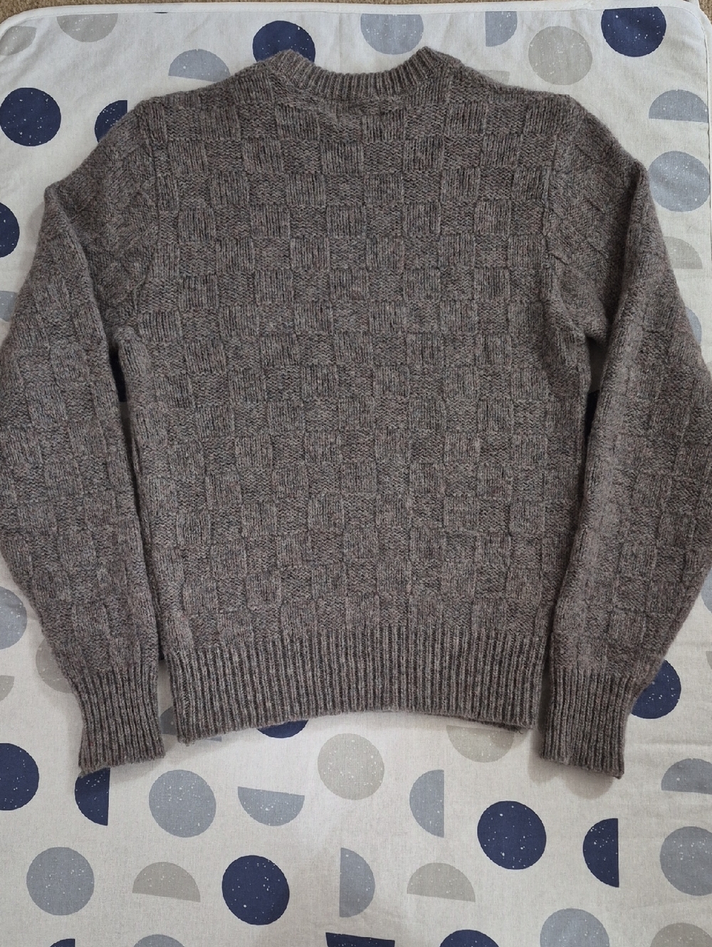 Collegiate Wool Blend Crewneck Cable Knit Sweater Size L - Picture 3 of 7